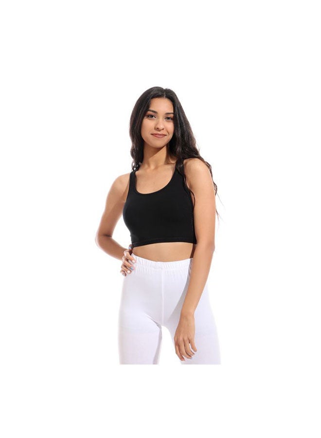 Mesery - Full Coverage Non-wired Cross Back Sportive Bra For Women - Black - Image 1