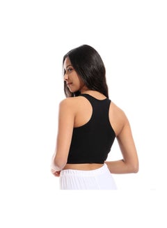 Mesery Full Coverage Non-wired Cross Back Sportive Bra For Women - Black  - Image 3