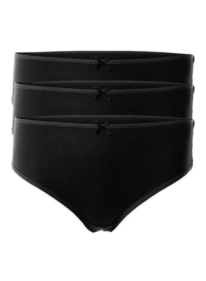 Mesery Casual Plain Basic  High-Rise Briefs Black  - Image 1