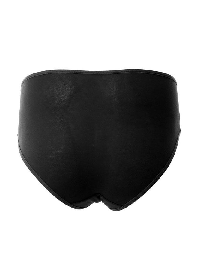 Mesery Casual Plain Basic  High-Rise Briefs Black  - Image 2
