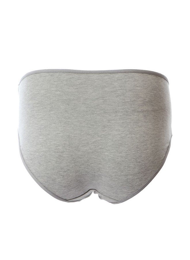 Mesery - Casual Plain Basic  High-Rise Underwear Set Grey - Image 1