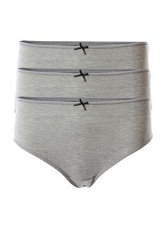 Casual Plain Basic  High-Rise Underwear Set Grey