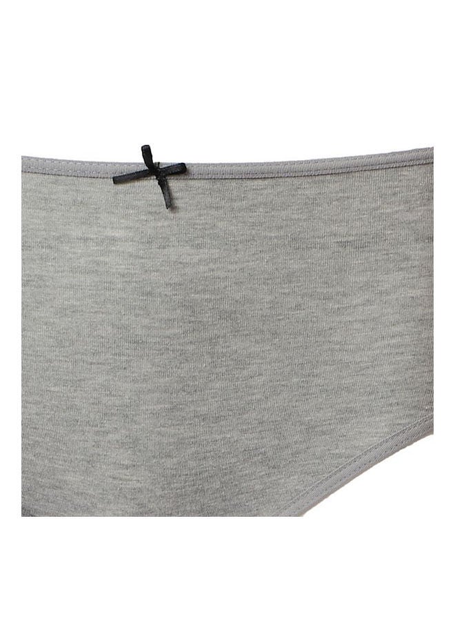 Mesery - Casual Plain Basic  High-Rise Underwear Set Grey - Image 1