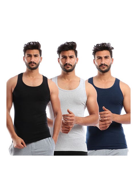 Casual Plain Basic Round Neck  Undershirts Multicolour