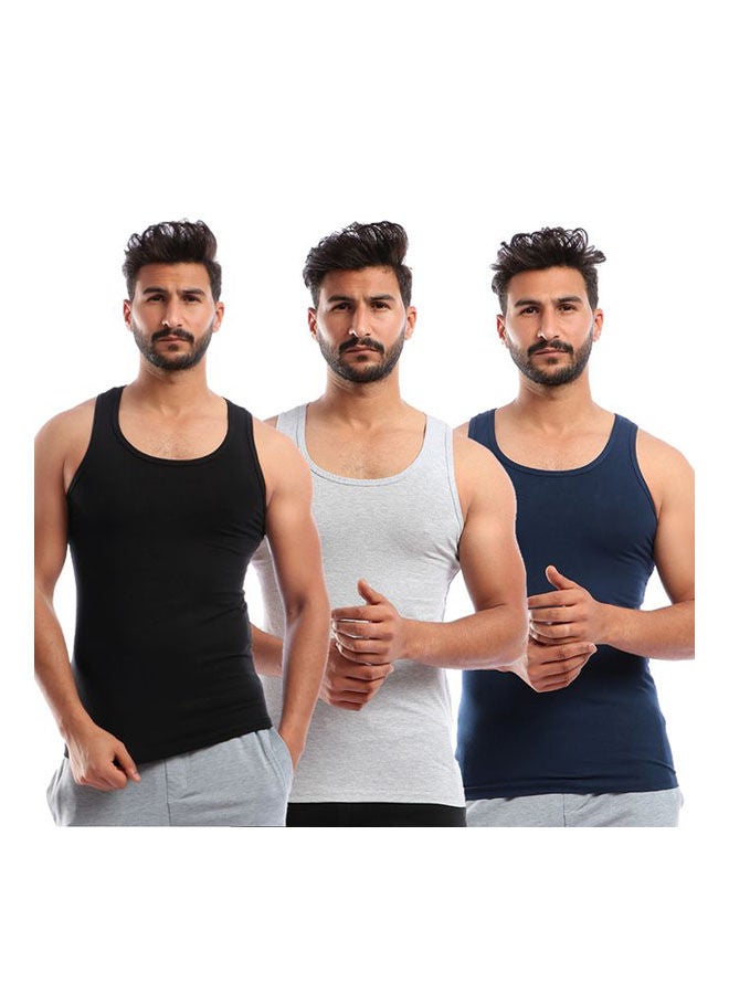 Mesery Casual Plain Basic Round Neck  Undershirts Multicolour  - Image 1