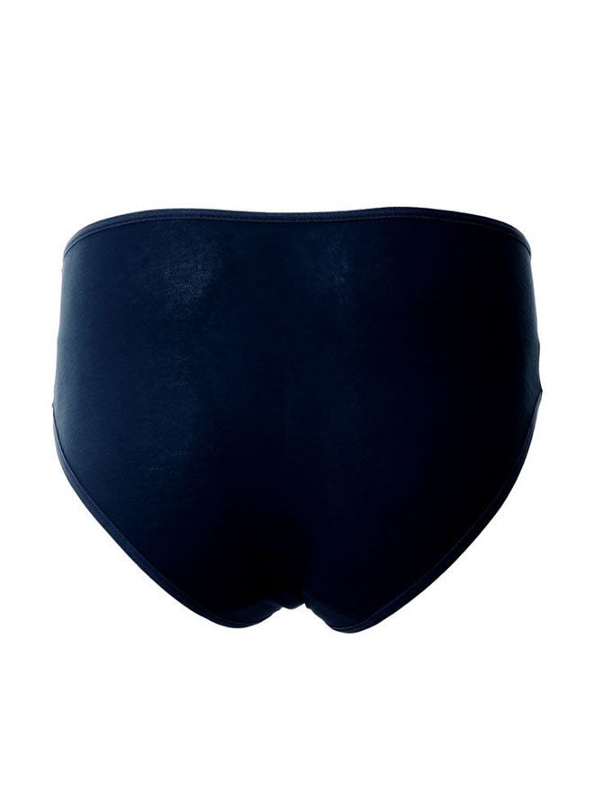 Mesery - Casual Plain Basic  High-Rise Underwear Set Navy - Image 1