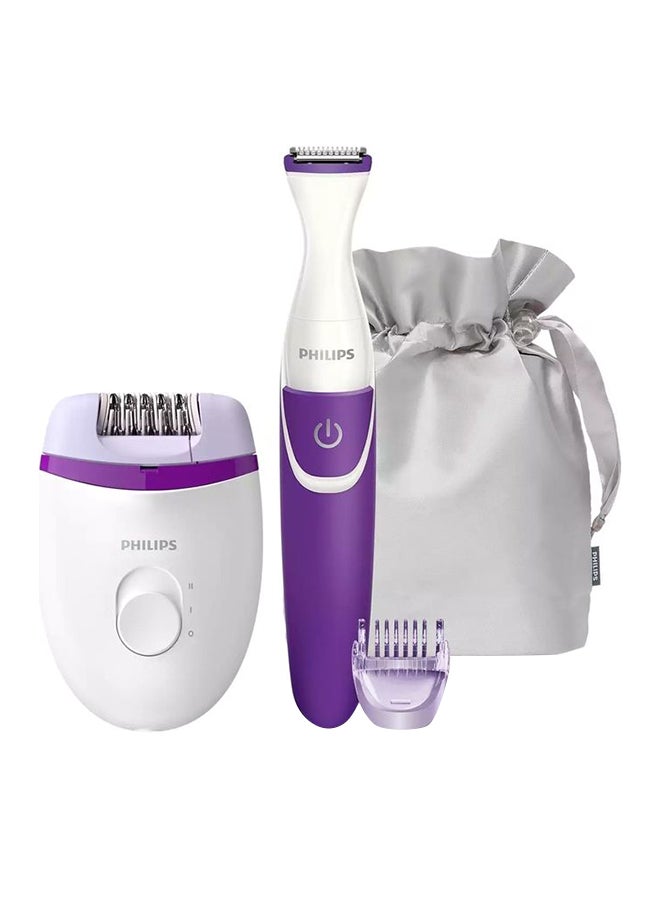 Philips Satinelle Corded Compact Epilator With Trimmer Purple/White - Image 1