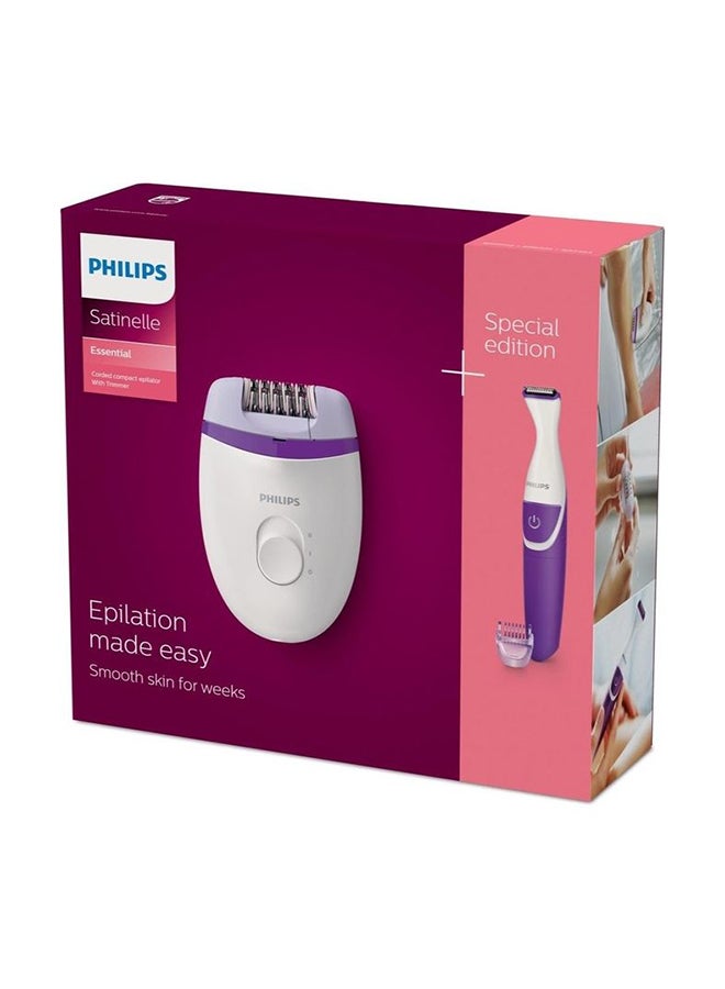 Philips Satinelle Corded Compact Epilator With Trimmer Purple/White - Image 2
