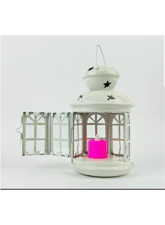 Ramadan Lantern Metal White 18cm - Image 2