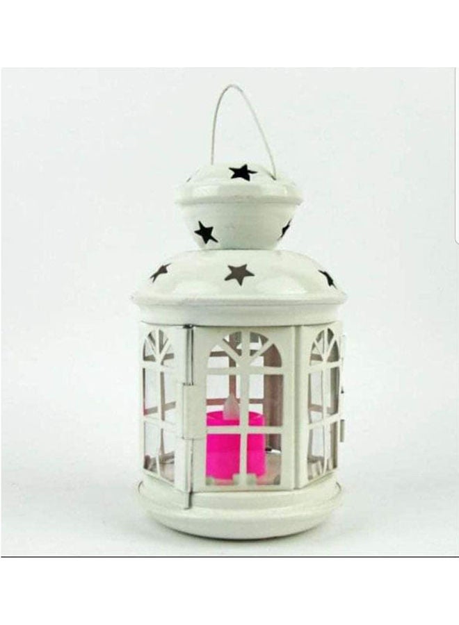 Ramadan Lantern Metal White 18cm - Image 1