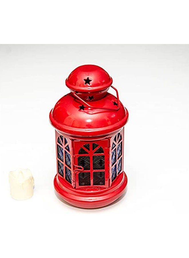 Ramadan Lantern With Small Lightning Candle Red - Image 1
