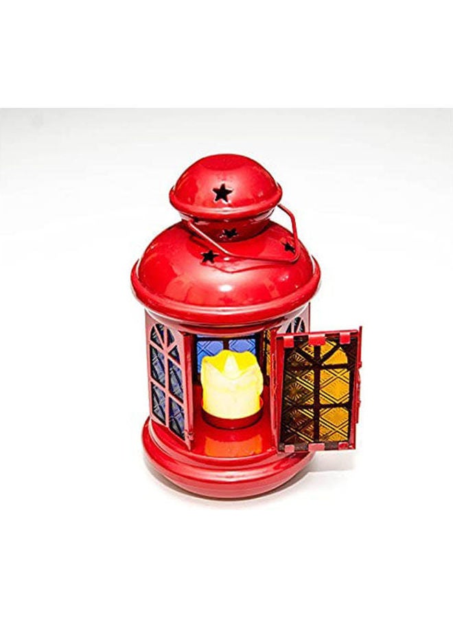 Ramadan Lantern With Small Lightning Candle Red - Image 2