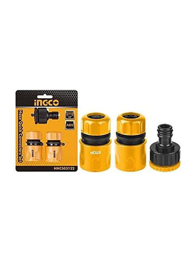 INGCO 3Pcs Hose Quick Connectors Set Yellow