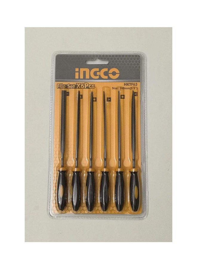 INGCO File Set 6 Pcs Mini Orange 5.5mm  - Image 1