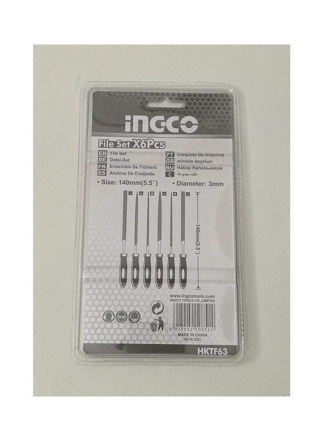 INGCO File Set 6 Pcs Mini Orange 5.5mm  - Image 2