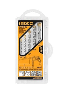 INGCO Akdb3055 - Masonary Drill Bit 5Pcs Set Yellow  - Image 1