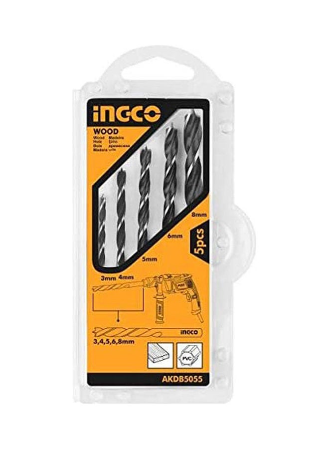 INGCO Akdb3055 - 5Pcs Wood Drill Bits Set Yellow