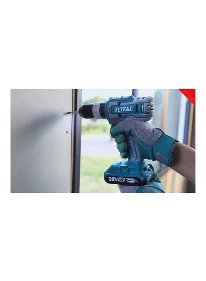 TOTAL Cordless Screwdriver And Extra Battery And 47 Pieces Item 4403 Green - Image 2