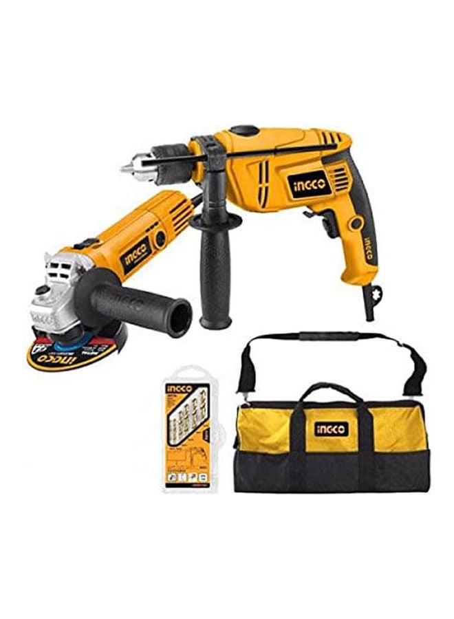 INGCO Drill Impactor Electronic Missile And A Bag Of Tools And Tools Orange 13mm 