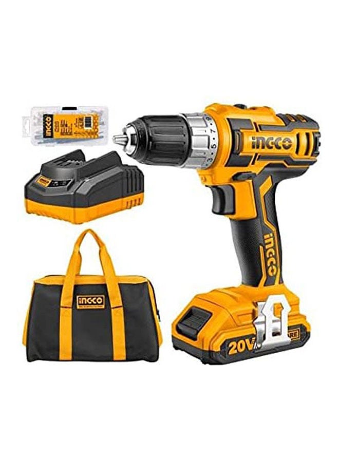 INGCO Cordless Drill  With 2 Battery With 47Pcs Accessoires Multicolour 10mm  - Image 2