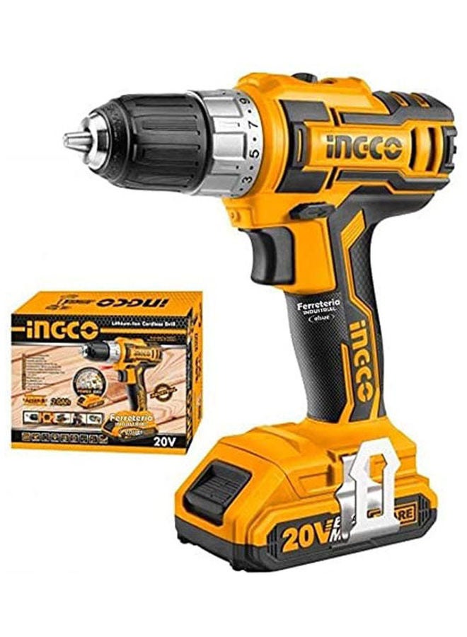 INGCO Cordless Drill  With 2 Battery With 47Pcs Accessoires Multicolour 10mm  - Image 1