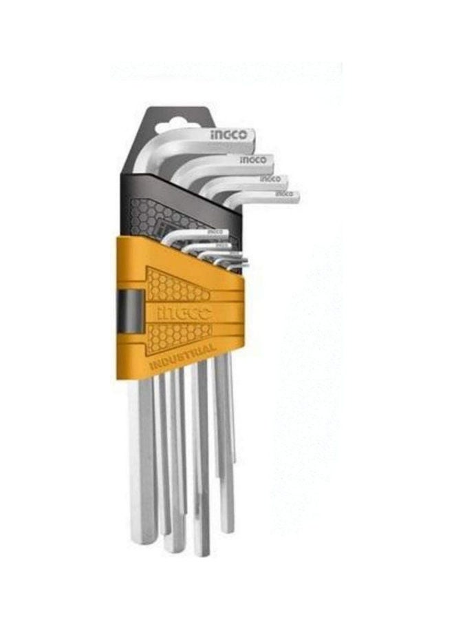 INGCO - Hex Key Set 9 Pcs With Holder Silver - Image 1