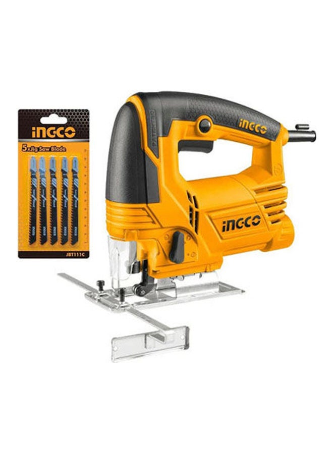 INGCO Js6508 Electric Jigsaw Set With 5 Blades Multicolour 