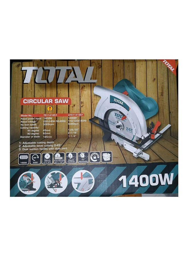 TOTAL Circular Saw 1400W Blue