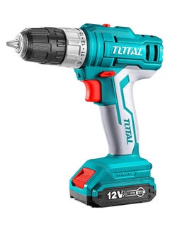 TOTAL Lithium Ion Cordless Drill 12V 2 Battery Blue 