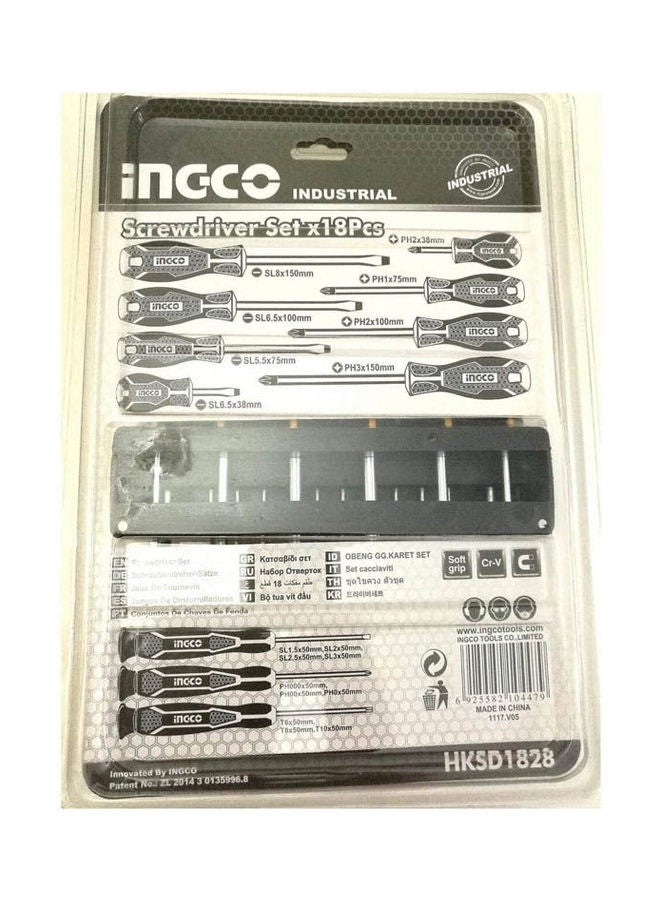 INGCO Screwdriver Set 18 Pcs With Holder Orange