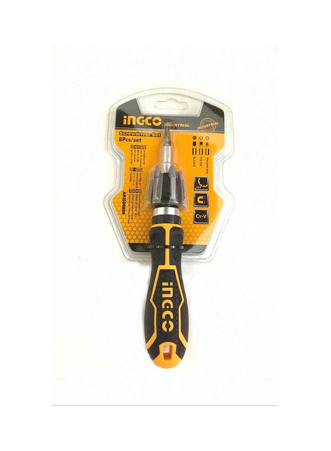 INGCO Screwdriver Set 8 Pcs Ratchet Orange