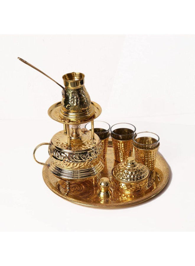 Generic 12-Piece Full-Fledged Copper Kit For Making Turkish Coffee Gold  - Image 1