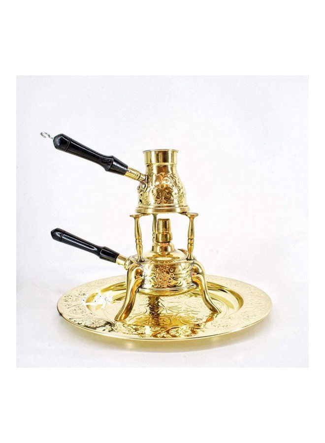 Burner No. 5 With A Black-Pot Coffee Cup And A Copper Tray Gold 