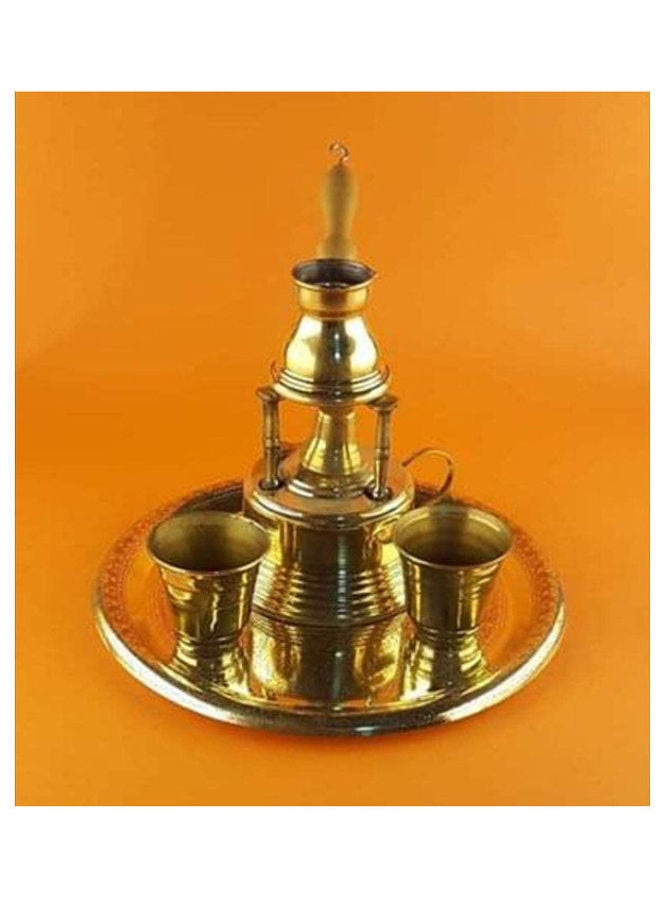 Generic A Set Of Copper Table Tray Two Cups And A Rack Gold 