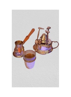 Copper Burner To Make Coffee With A Cup And A Pot Multicolour