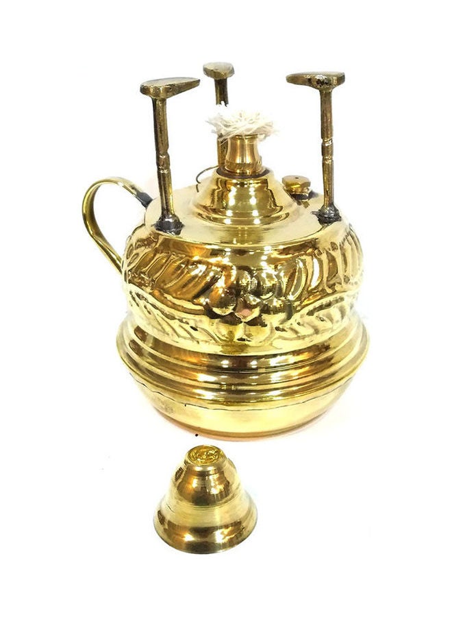 Embossed Copper Brass Alcohol Burner Sprinter Set For Coffee Gold
