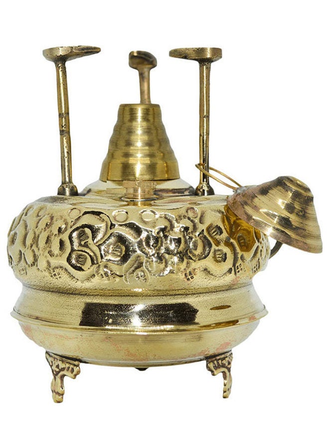 Engraved Coffee Maker Alcohol Burner With Legs Gold