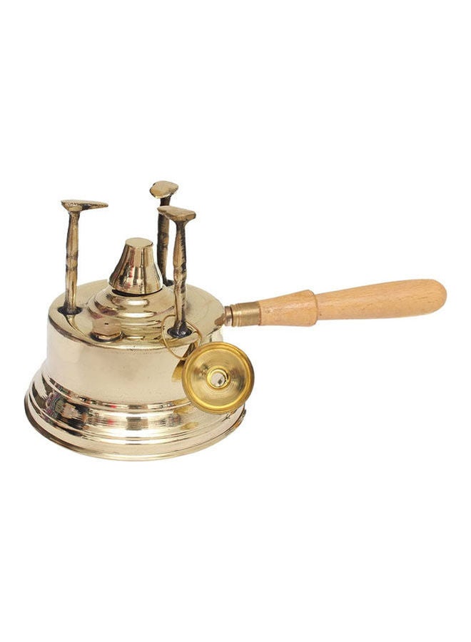 أولاد إمام Brass Alcohol Burner Number 6 With Wooden Hand Gold 