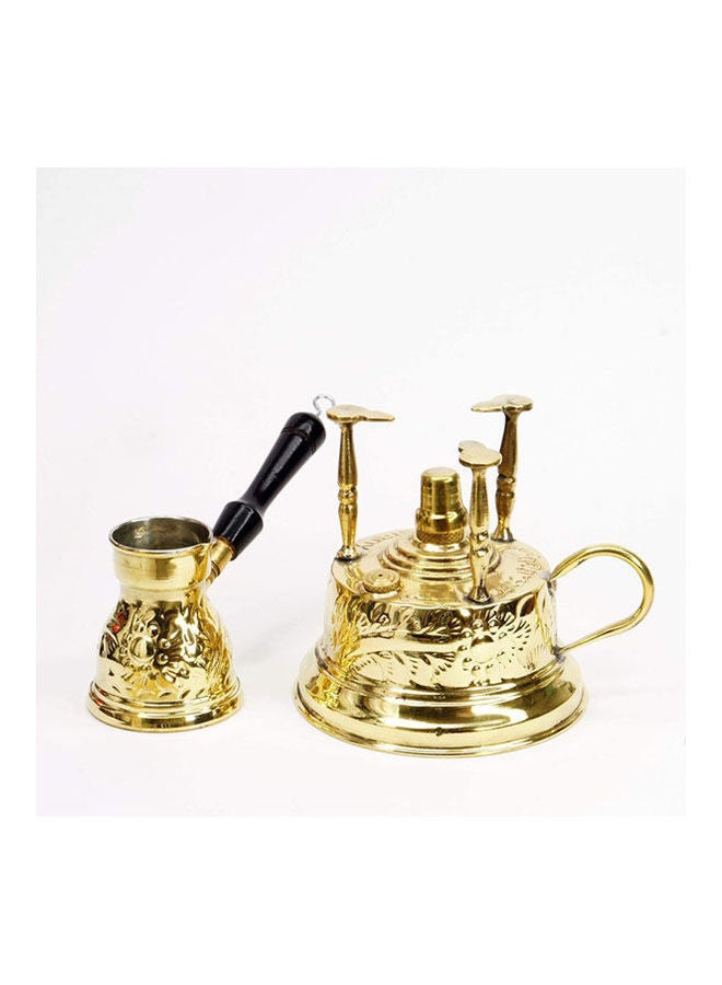 Brass Burner With Coffee Pot Gold - Image 2