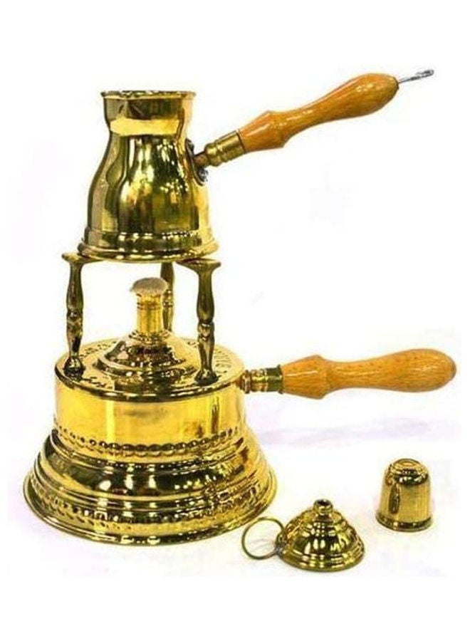 Brass Burner With Coffee Pot Gold