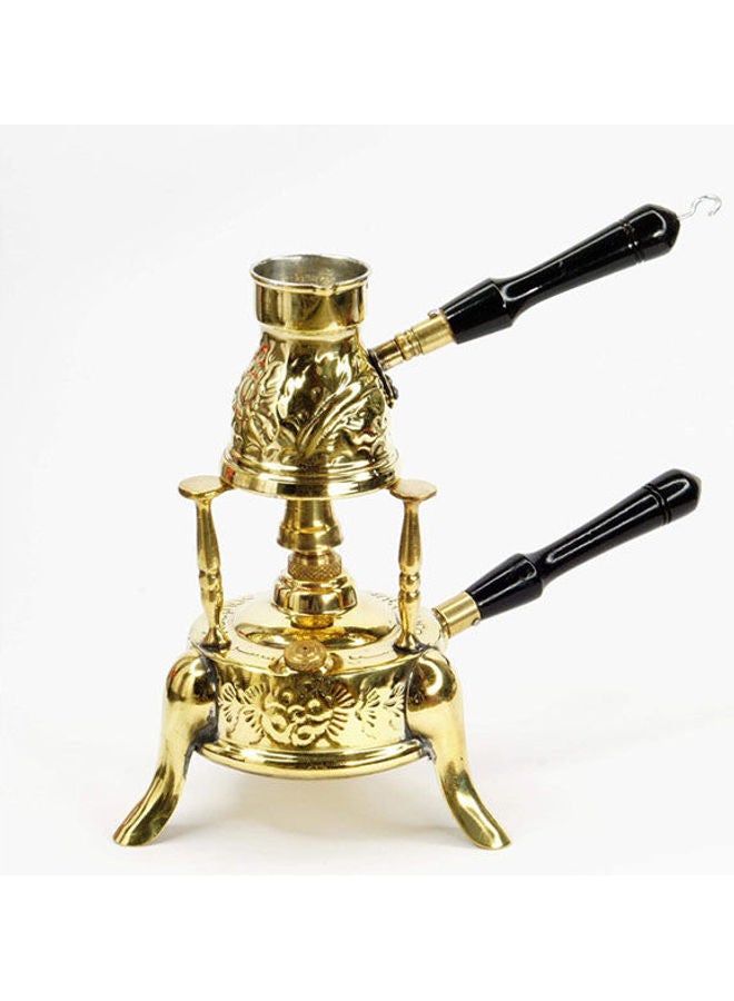 Brass Alcohol Burner With Coffee Pot Gold - Image 1