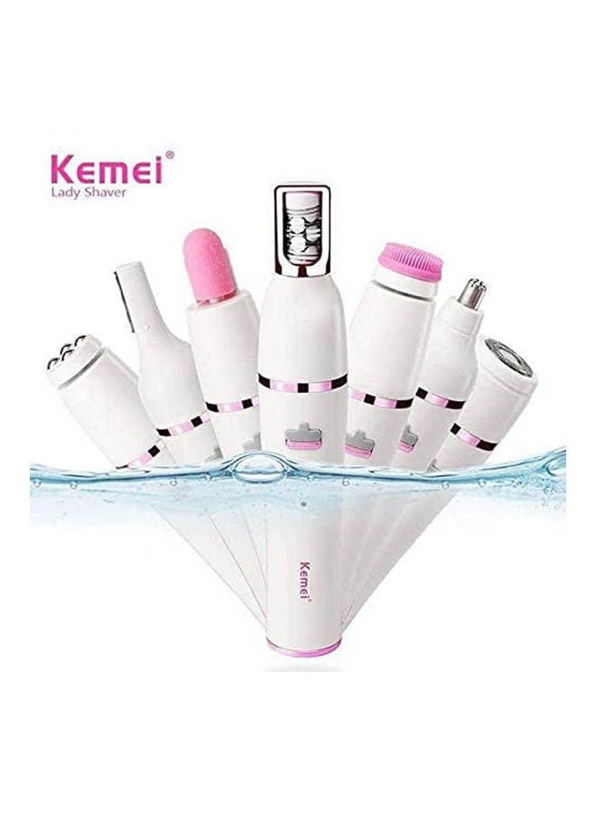 Kemei Km-2189 7 In 1 Rechargeable Women Electric Trimmer White - Image 2