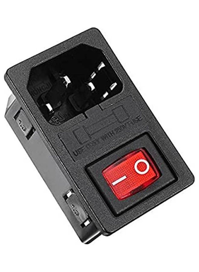 10Pcs Panel Mount AC Inlet Power Socket With Fuse Holer Multicolour