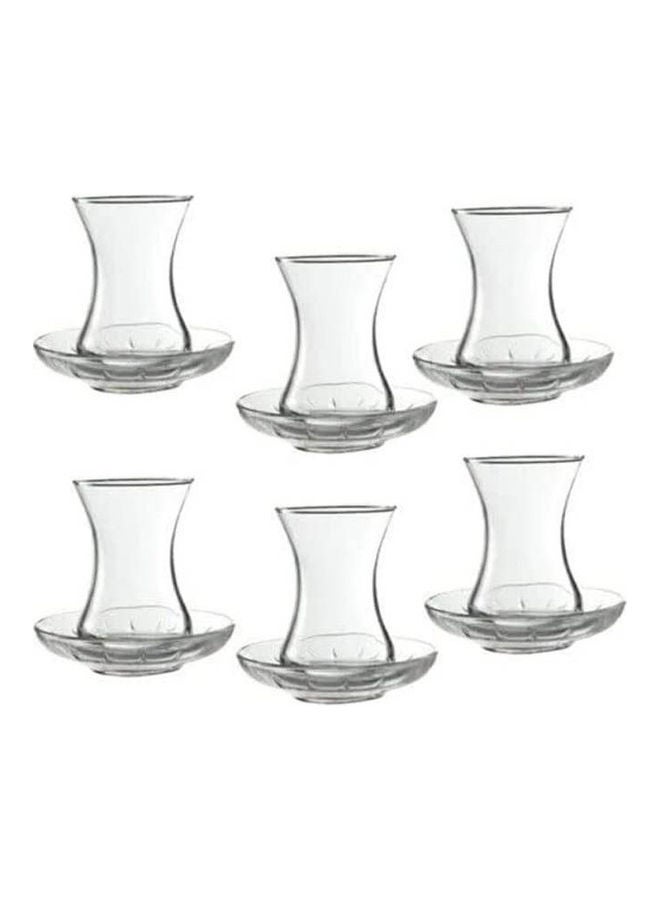 باساباتشي طقم شاي تركي إستكانة شفاف 125 مل شفاف 125ملليلتر - Image 1