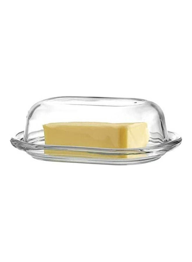 Pasabahce Butter Dish With Cover Glass Clear 131x198x44.5mm  - Image 1