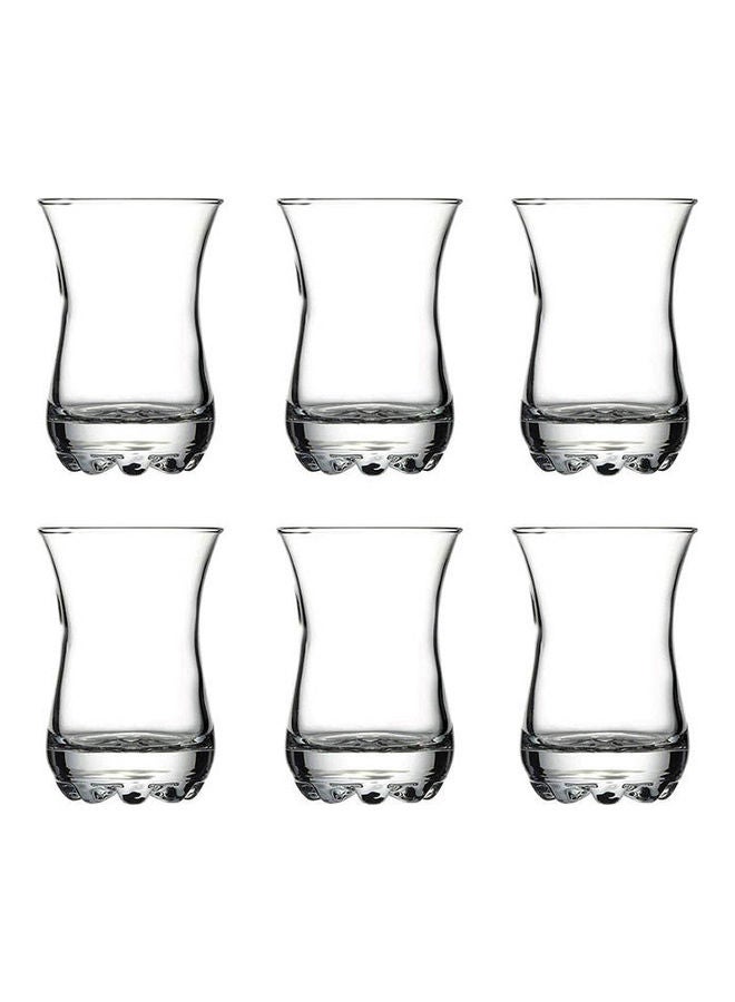 باساباتشي طقم أكواب شاى تركي استكانا سيلفانا شفاف 110ملليلتر - Image 1