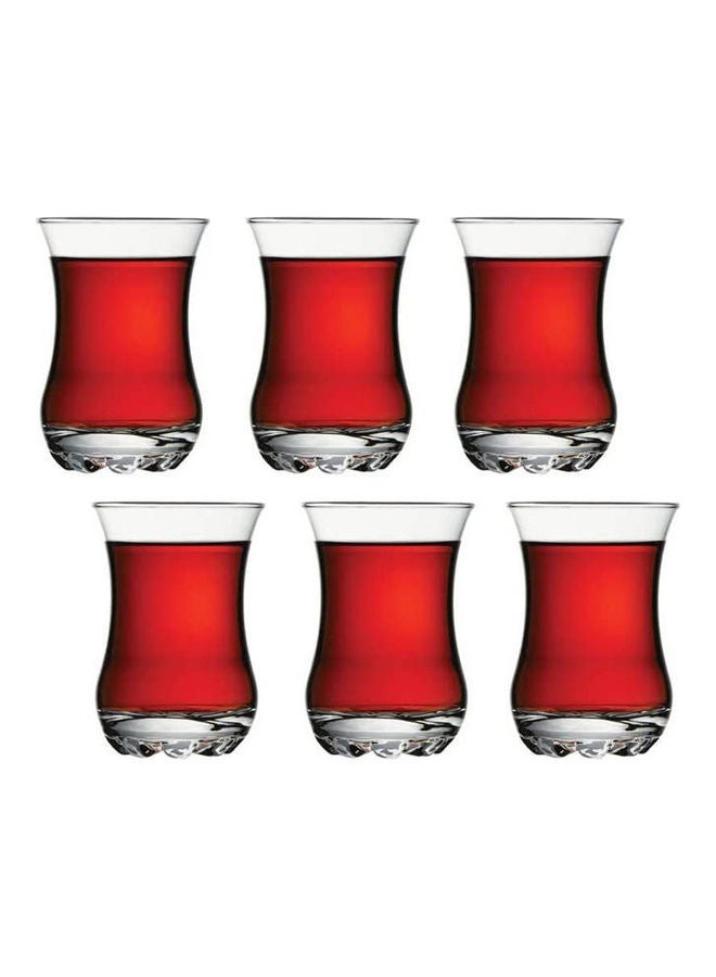 باساباتشي طقم أكواب شاى تركي استكانا سيلفانا شفاف 110ملليلتر - Image 2