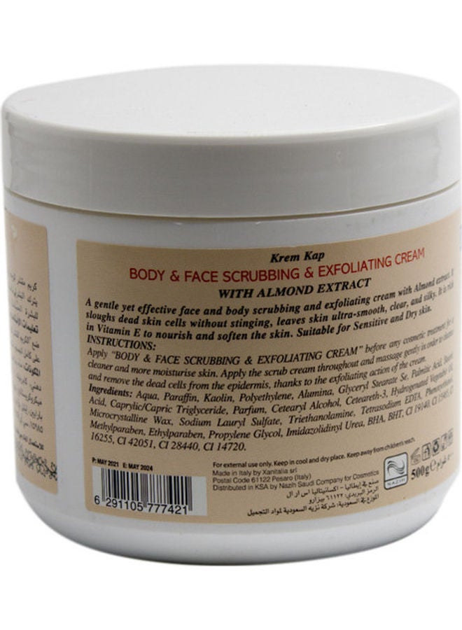 KREM KAP Body And Face Exfoliating Scrub With Almond Extracts Clear 500grams  - Image 3