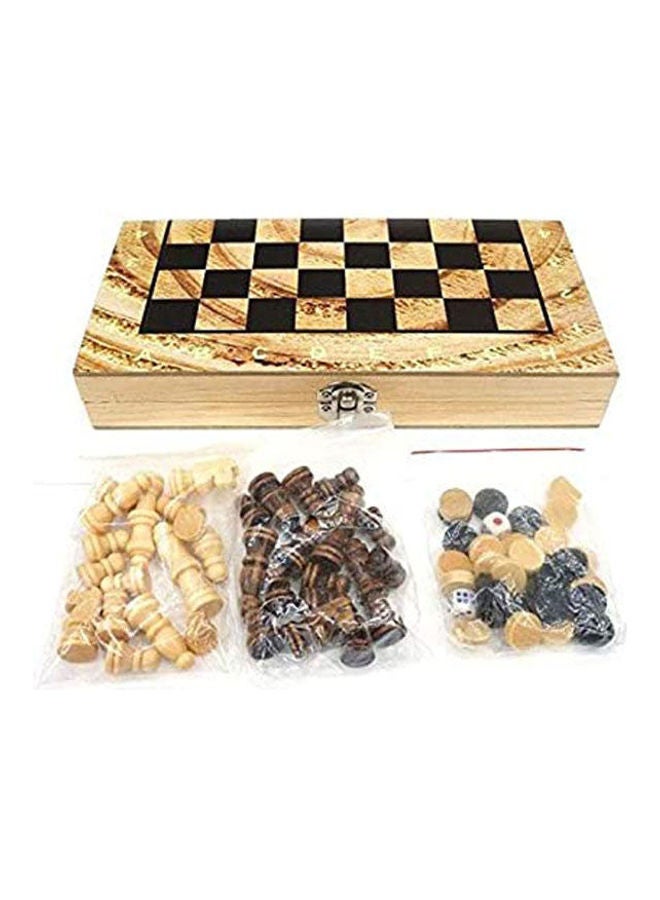 3 in 1 Wood Chess - Image 1