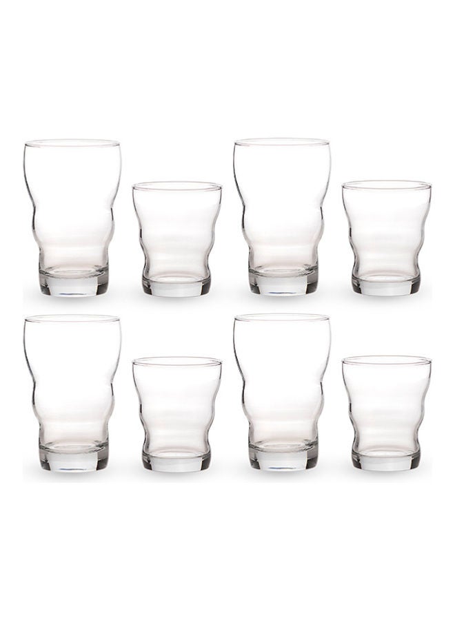 8-Piece Beverage Cup Set Clear 9 x 9 x 14cm - Image 1